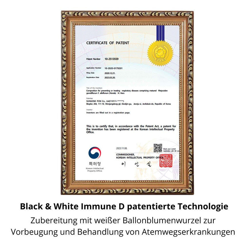 Black & White Immune D patentierte Technologie