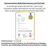 Patentbezeichnung: Verfahren zur Herstellung eines flüssigen Produkts, das vollständiges Ballonblumenwurzelpulver enthält.