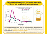 Vergleich der Absorption von WINT Tencumin S+/G+ mit herkömmlichem Curcumin